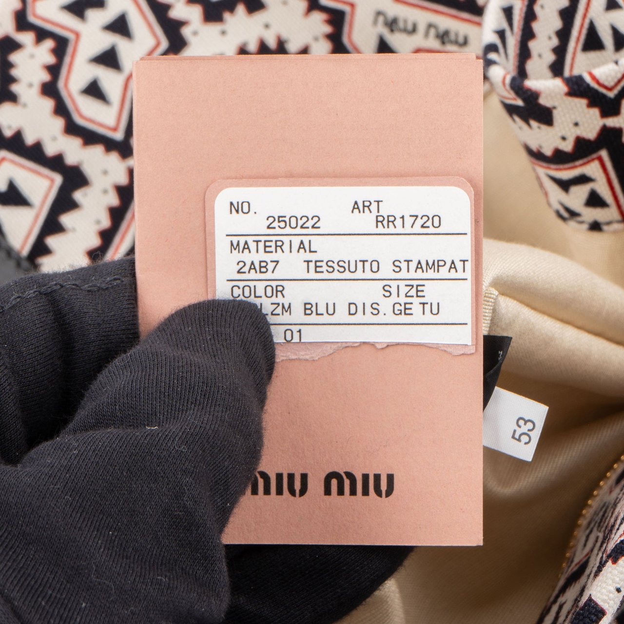 Miu Miu Miu Miu Tessuto Stampat Monogram Handbag Divers