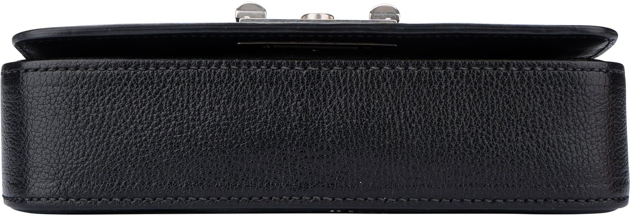 Miu Miu Noir Leather Madras Single Flap Crossbody Bag Zwart