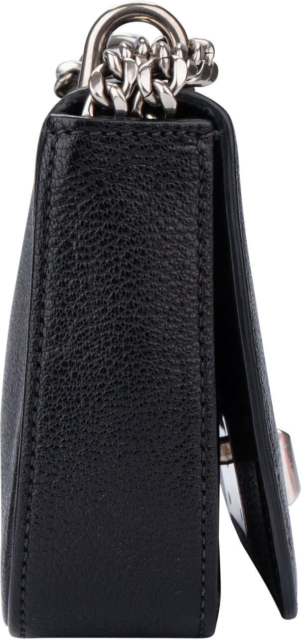 Miu Miu Noir Leather Madras Single Flap Crossbody Bag Zwart