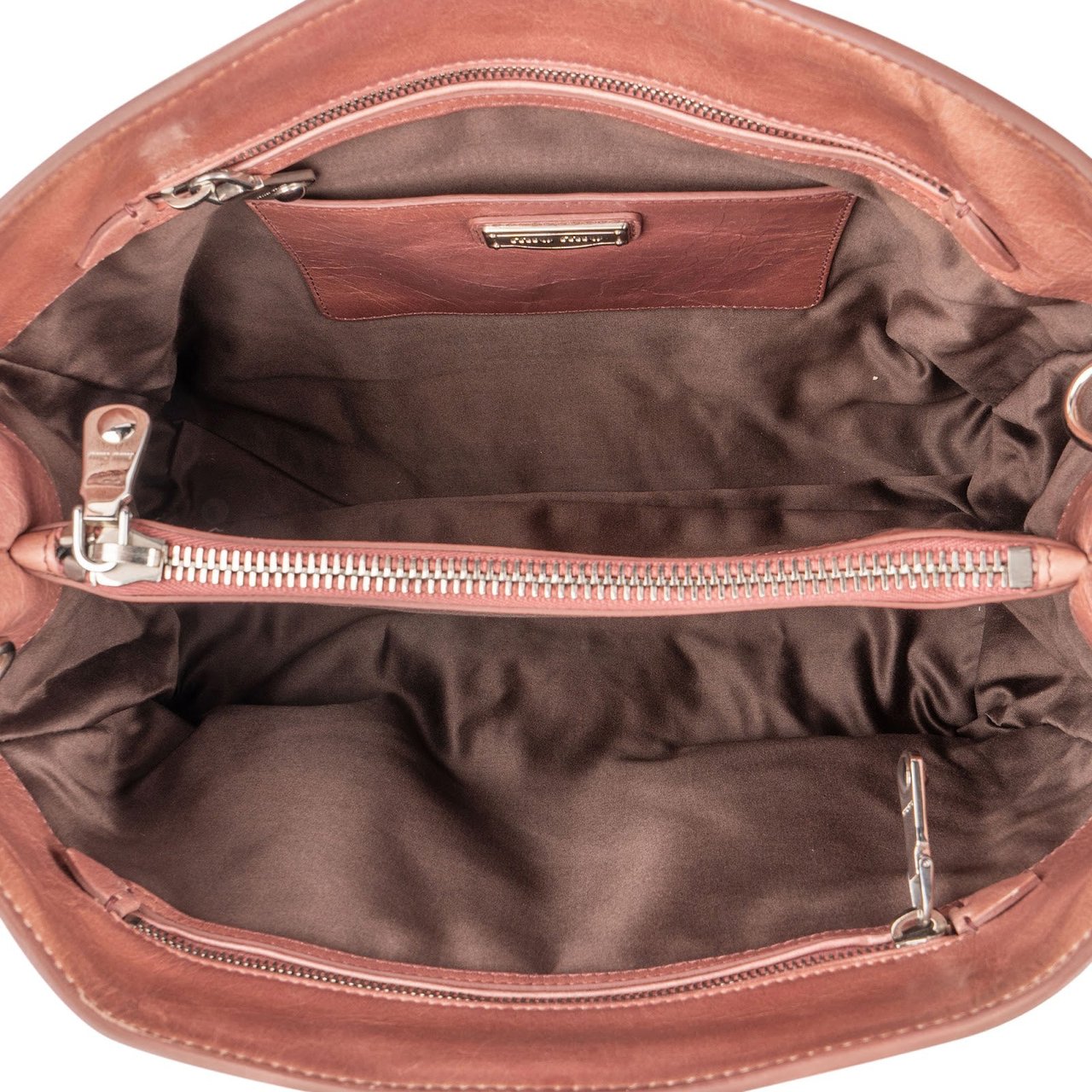 Miu Miu Vitello Lux Leather Handbag Roze