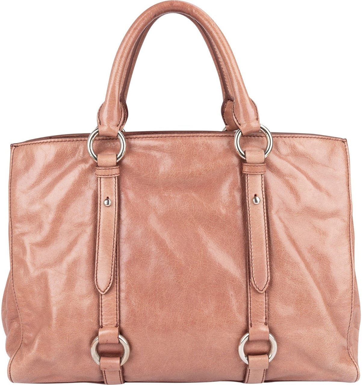 Miu Miu Vitello Lux Leather Handbag Roze