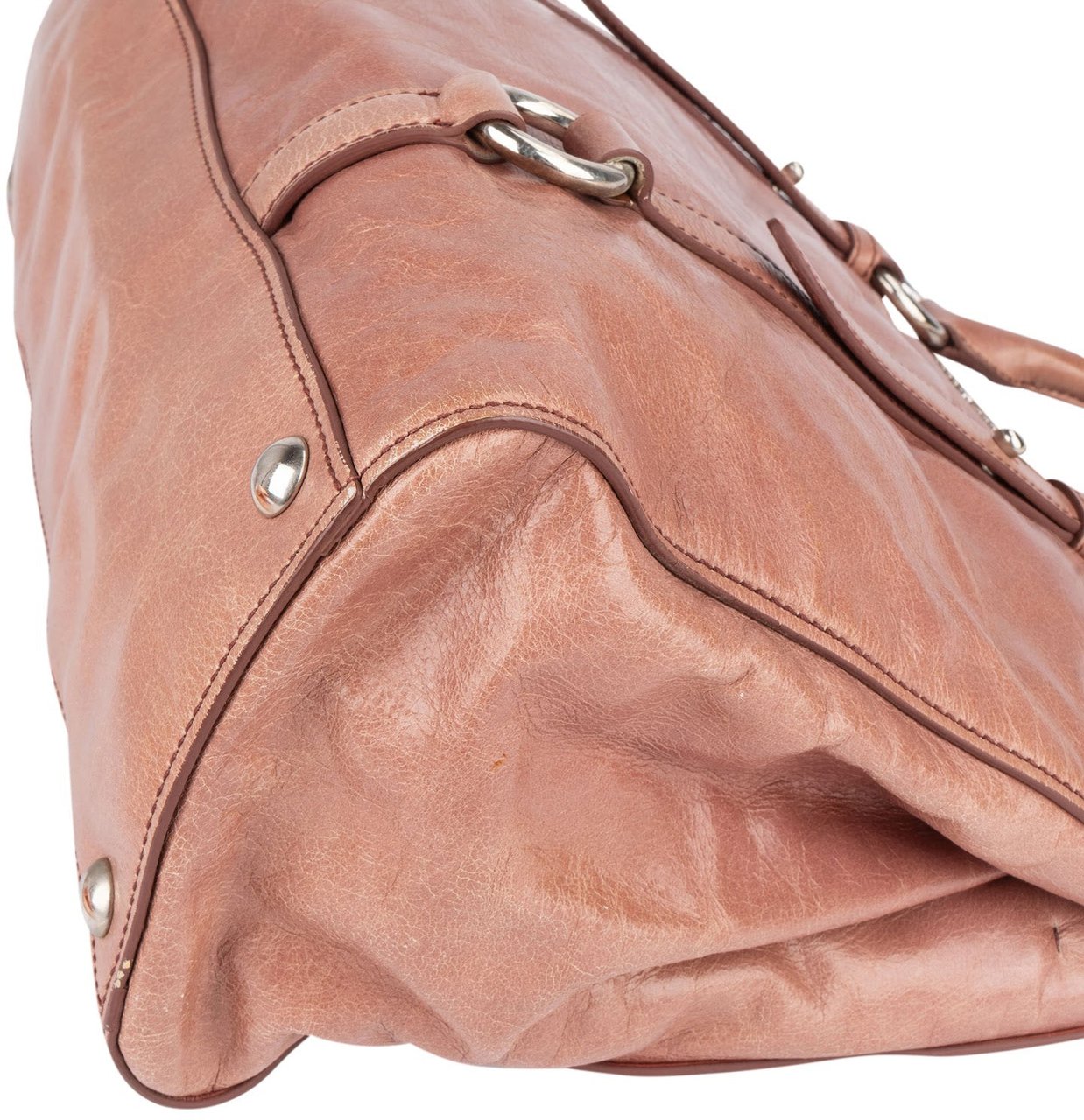 Miu Miu Vitello Lux Leather Handbag Roze