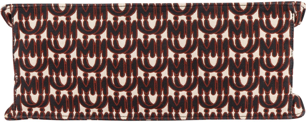 Miu Miu Jacquard Fabric Tote Handbag Zwart