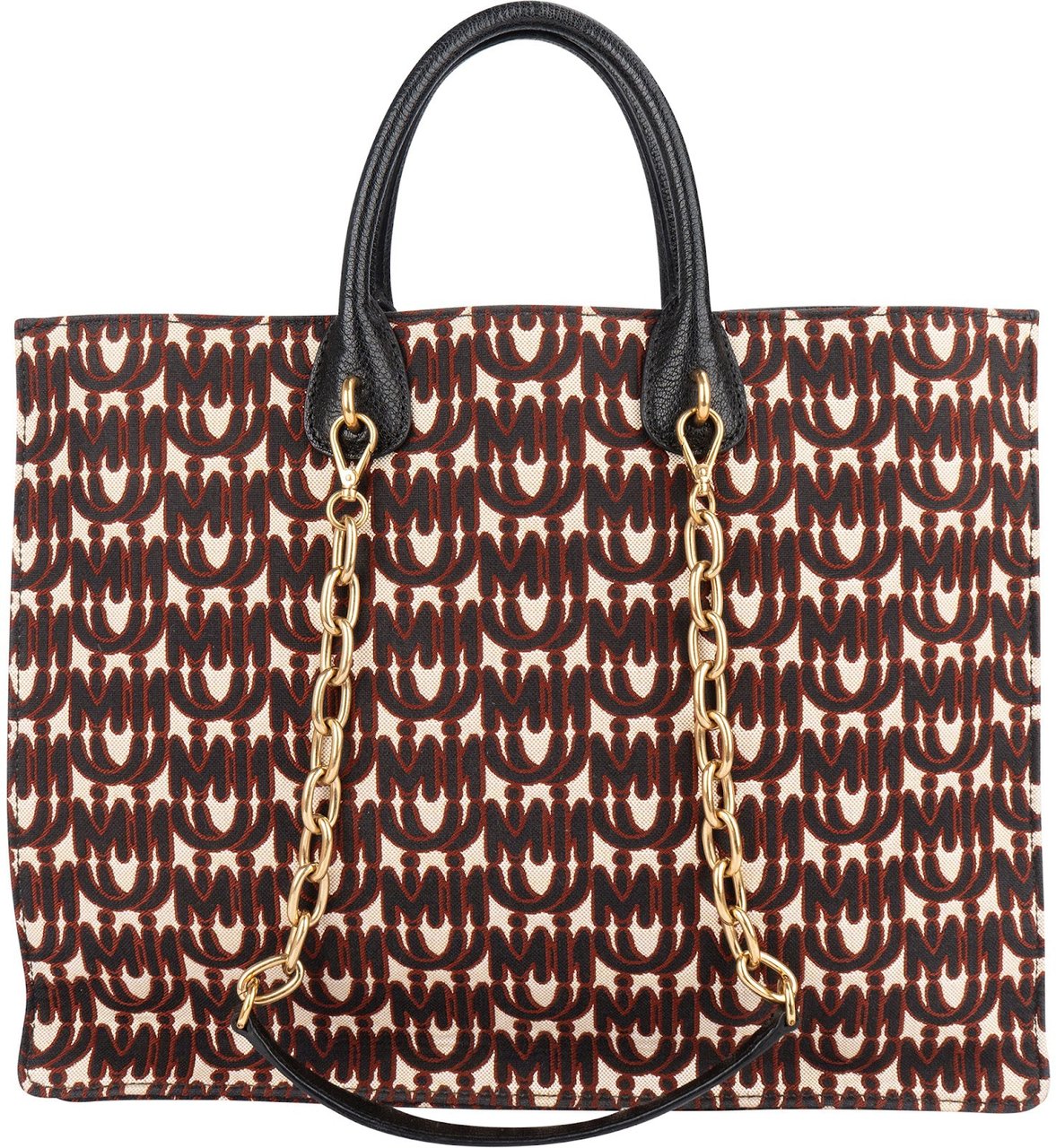 Miu Miu Jacquard Fabric Tote Handbag Zwart