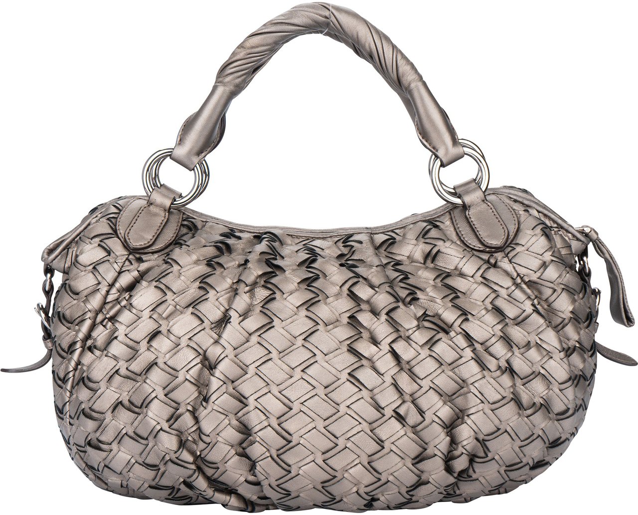 Miu Miu Miu Miu Silver Braided Leather Handbag Divers