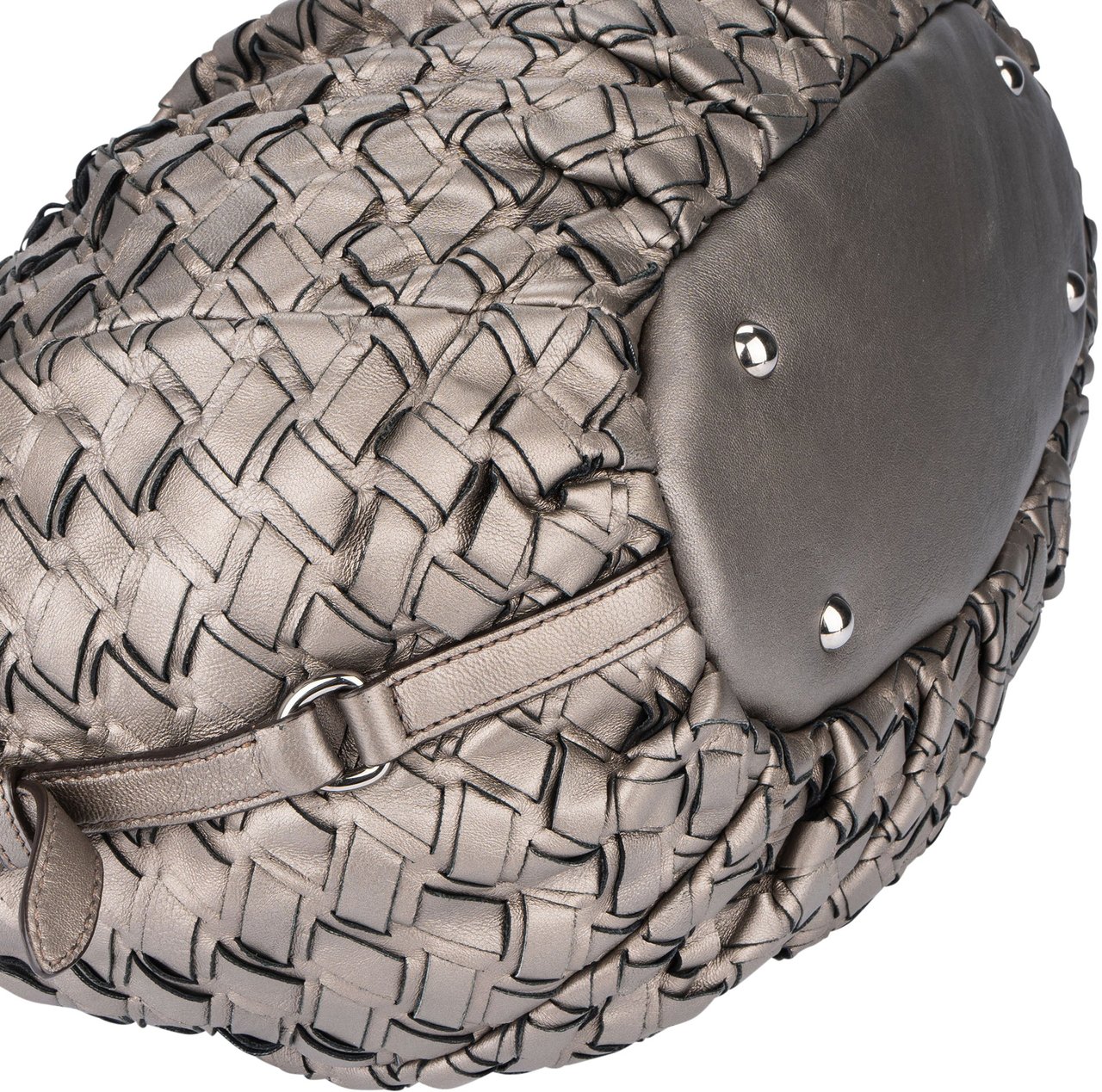 Miu Miu Miu Miu Silver Braided Leather Handbag Divers