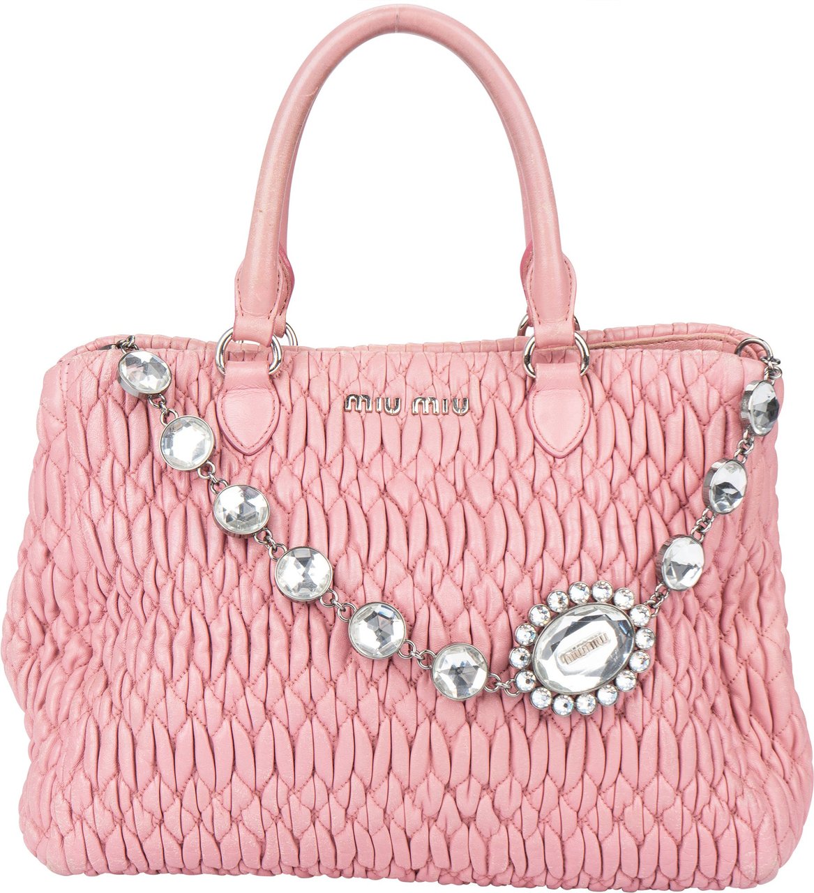 Miu Miu Miu Miu Matelasse Leather Crystal Handbag Divers