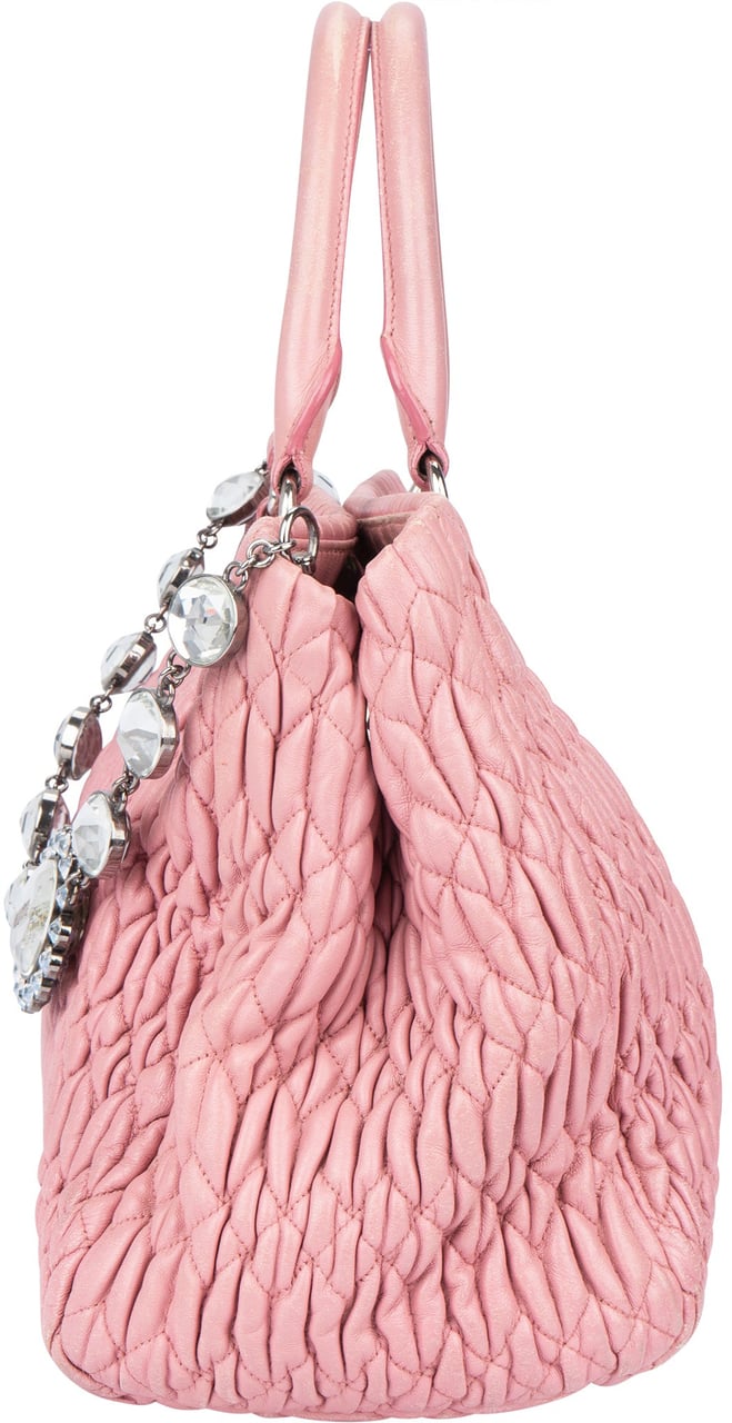 Miu Miu Miu Miu Matelasse Leather Crystal Handbag Divers