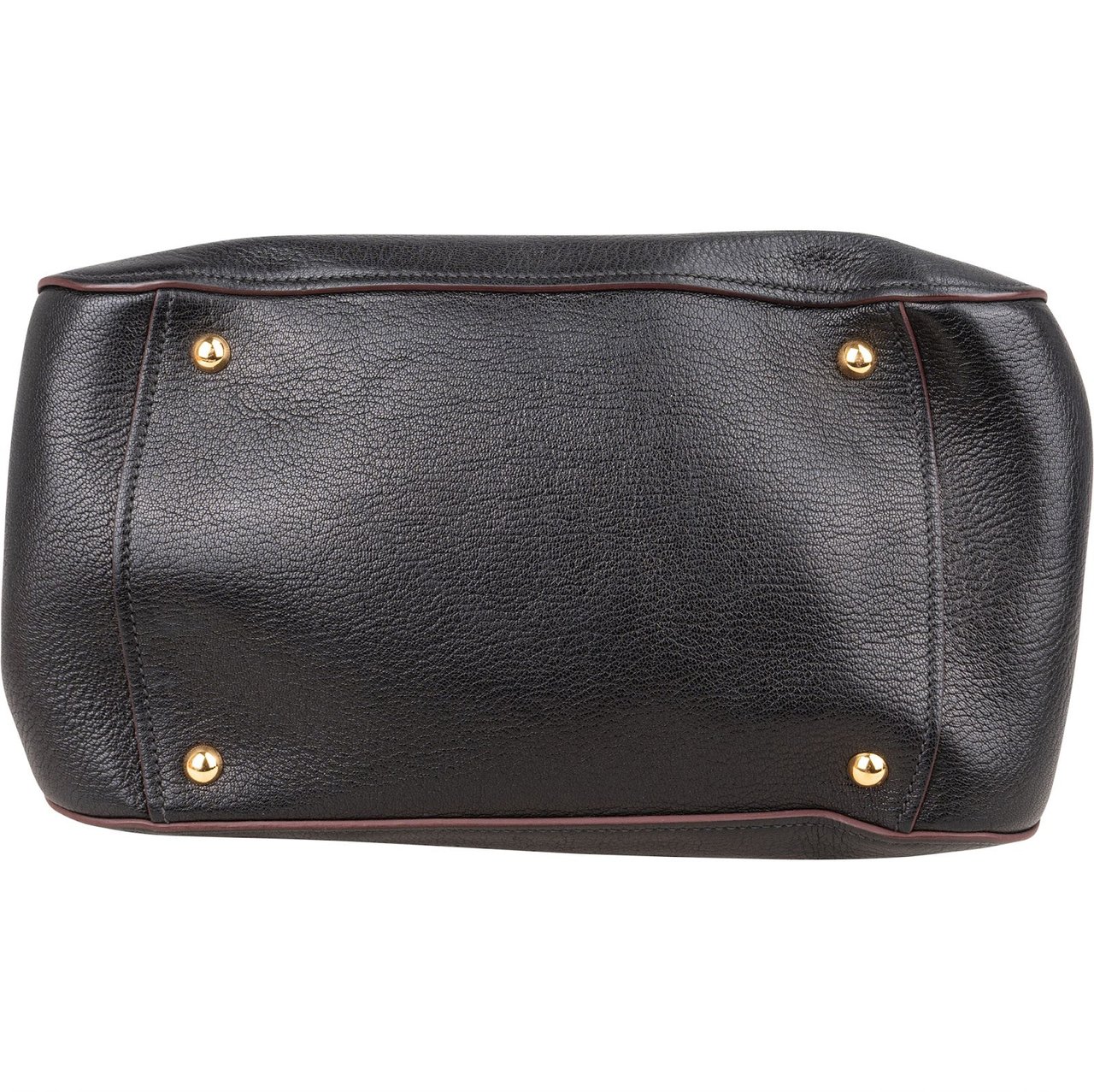 Miu Miu Madras Leather Dome Handbag Zwart