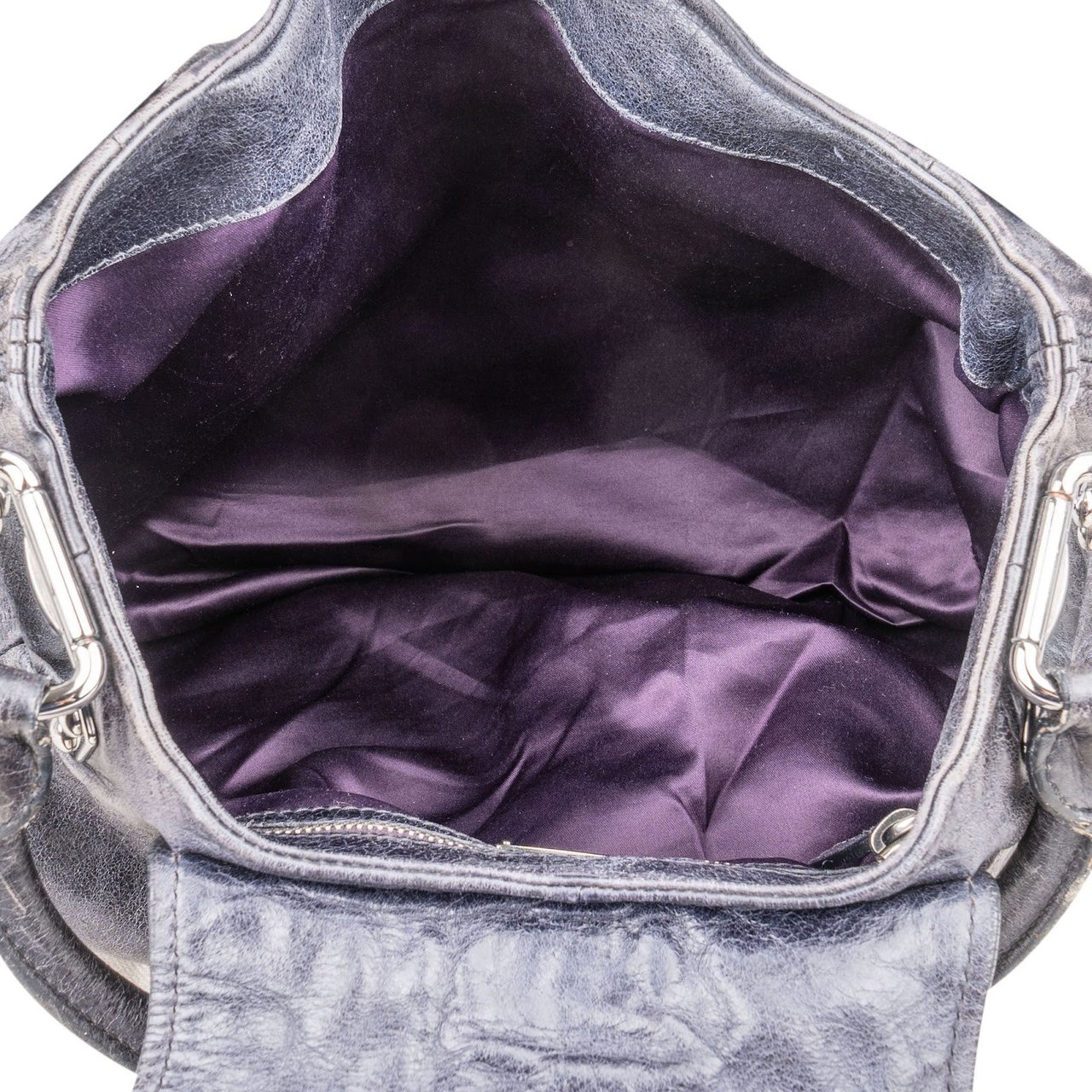 Miu Miu Vitello Lux Coffer Handbag Donkergrijs