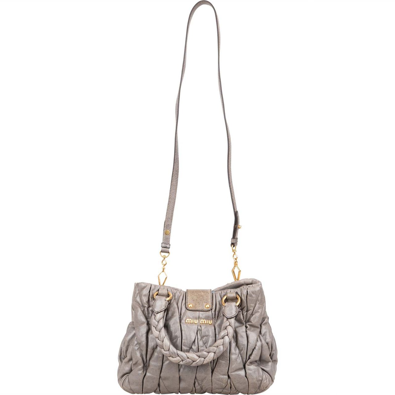 Miu Miu Matelassé Leather City Handbag Divers