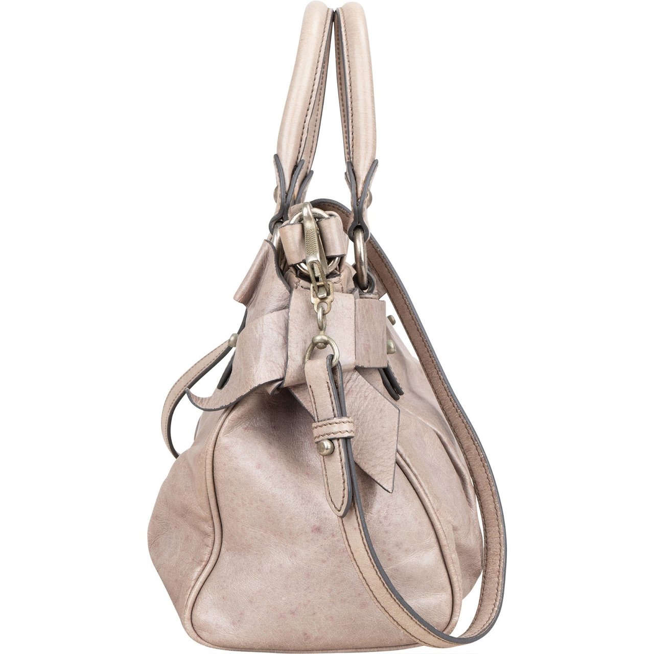 Miu Miu Vitello Lux City Handbag Donkergrijs