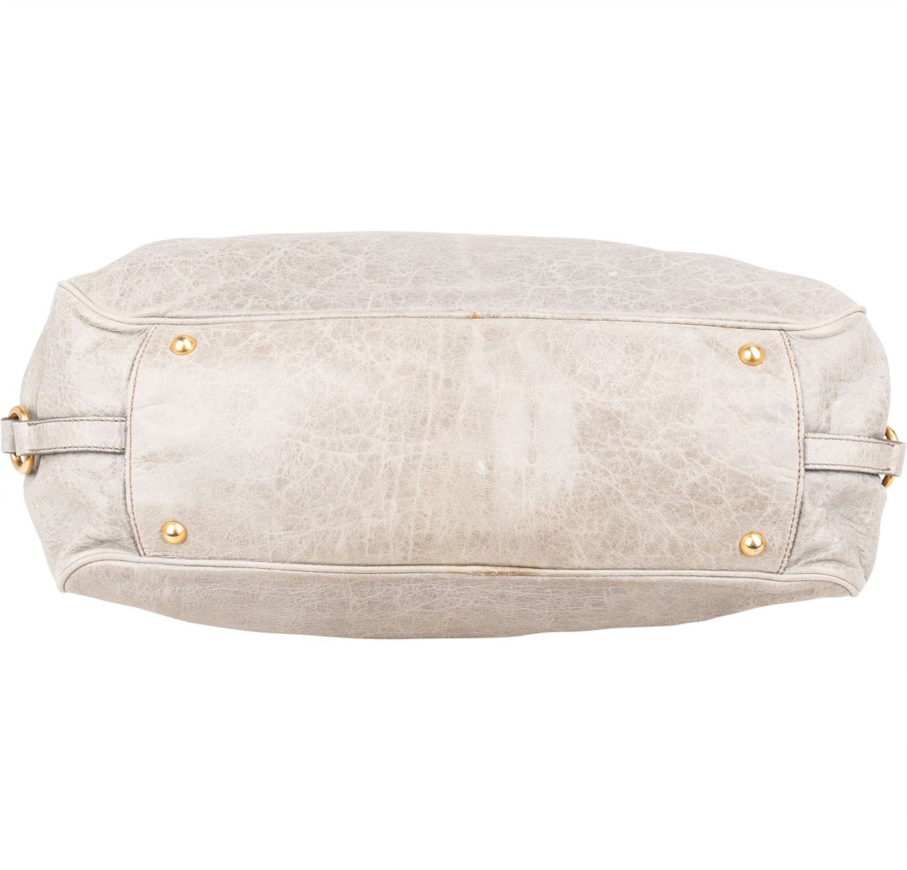 Miu Miu Miu Miu Vitello Lux Leather Padlock Handbag Donkergrijs
