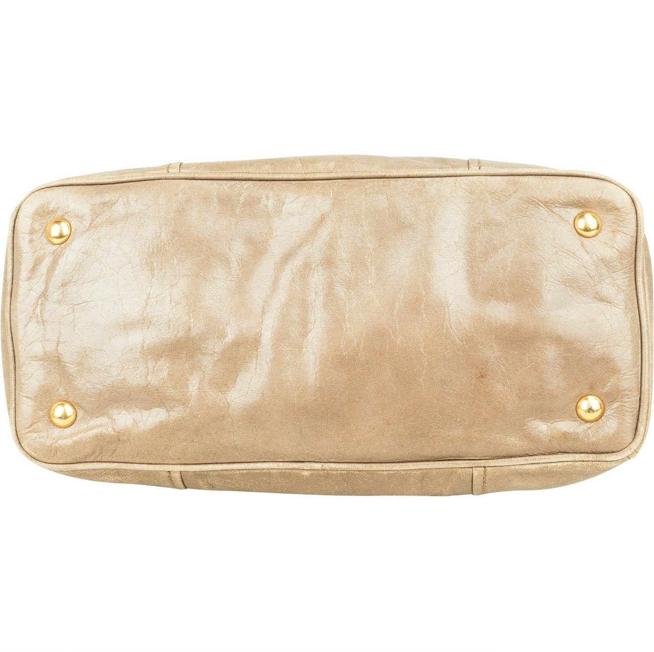 Miu Miu Vitello Lux Leather Handbag Taupe