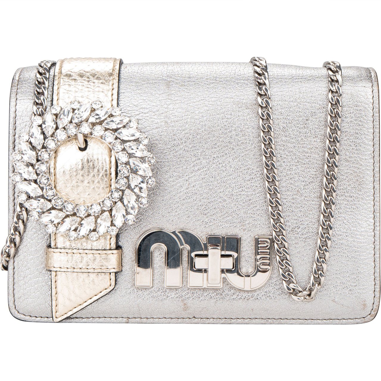 Miu Miu Miu Miu Silver Cromo Crossbody Flap Bag Divers