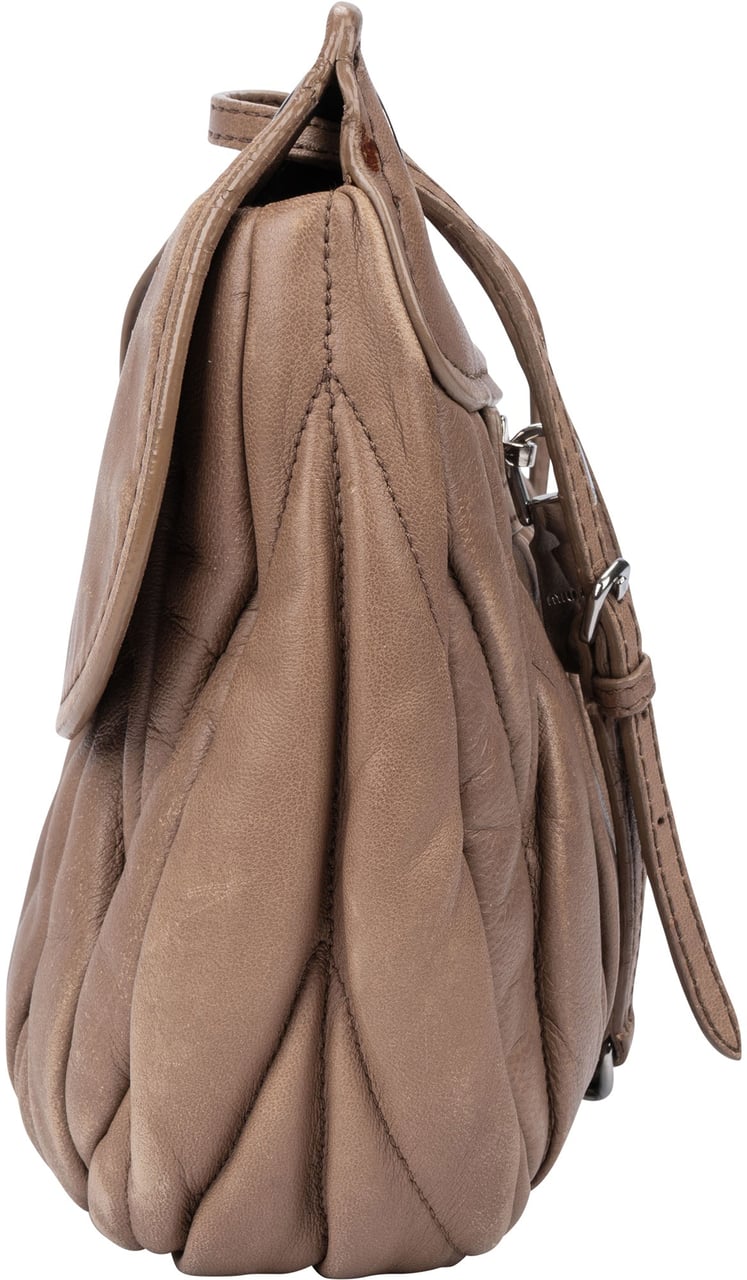 Miu Miu Miu Miu Matelasse Juta Leather Flap Crossbody Bag Divers