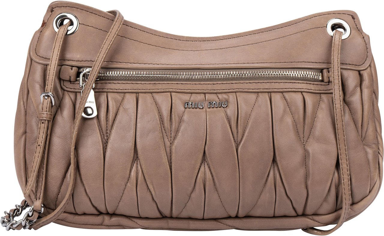 Miu Miu Miu Miu Matelasse Juta Leather Flap Crossbody Bag Divers
