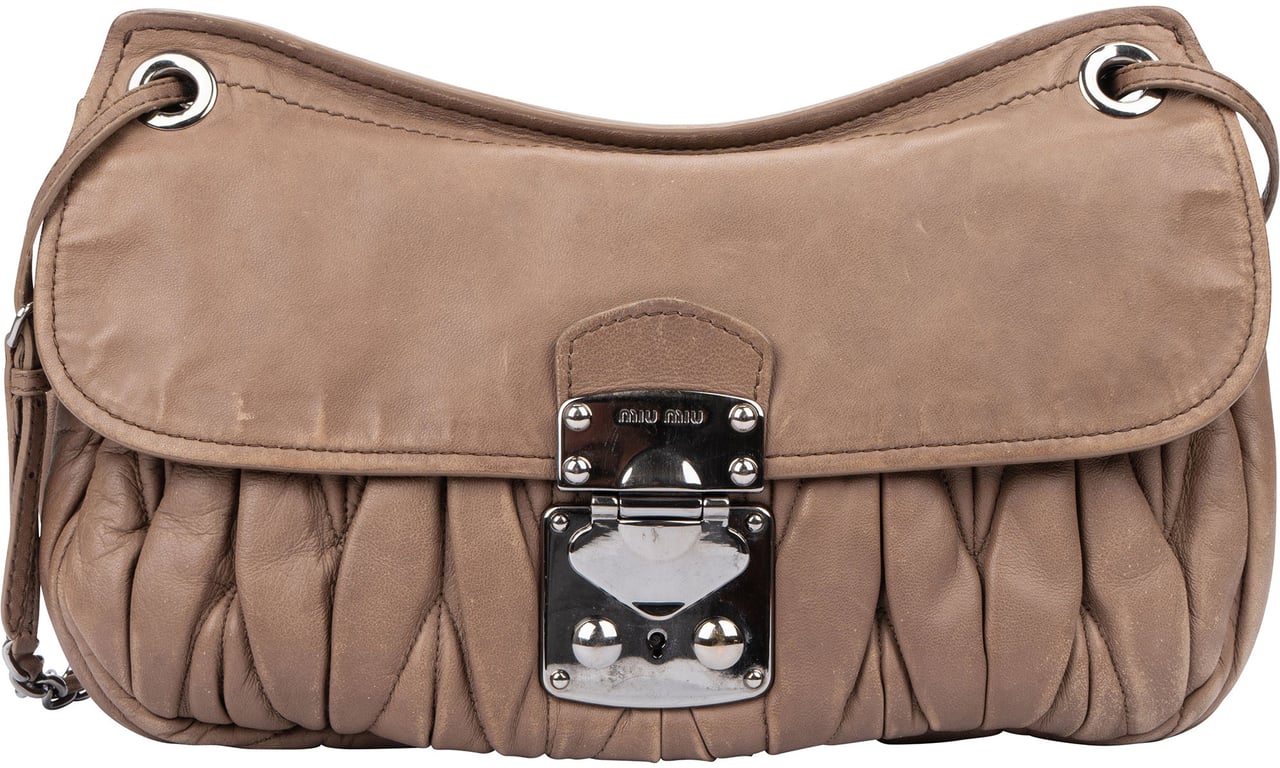 Miu Miu Miu Miu Matelasse Juta Leather Flap Crossbody Bag Divers