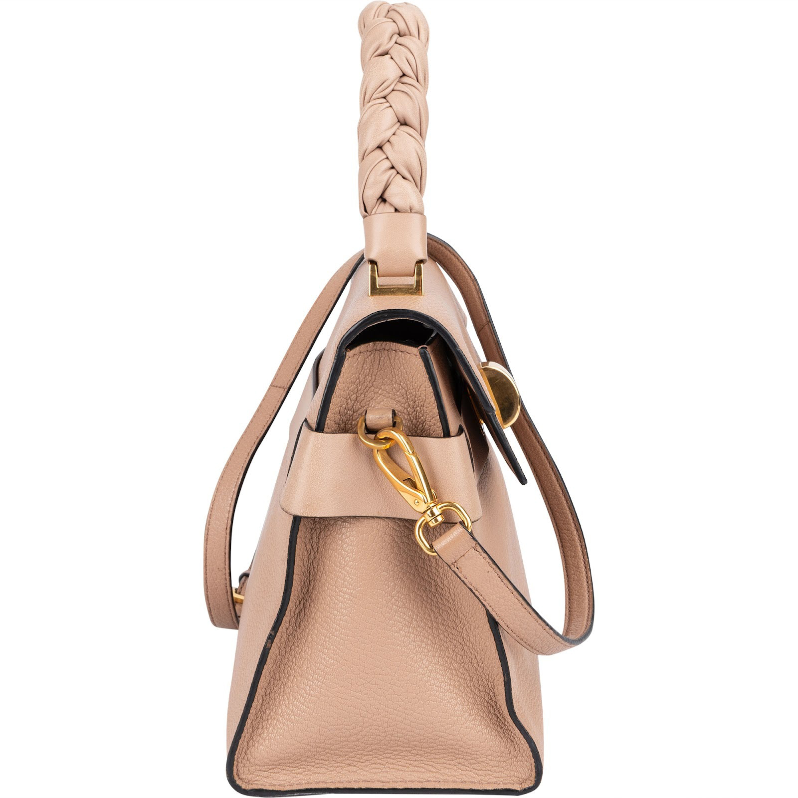 Miu Miu Pebbled Leather Madras Braided Handle Handbag Rood