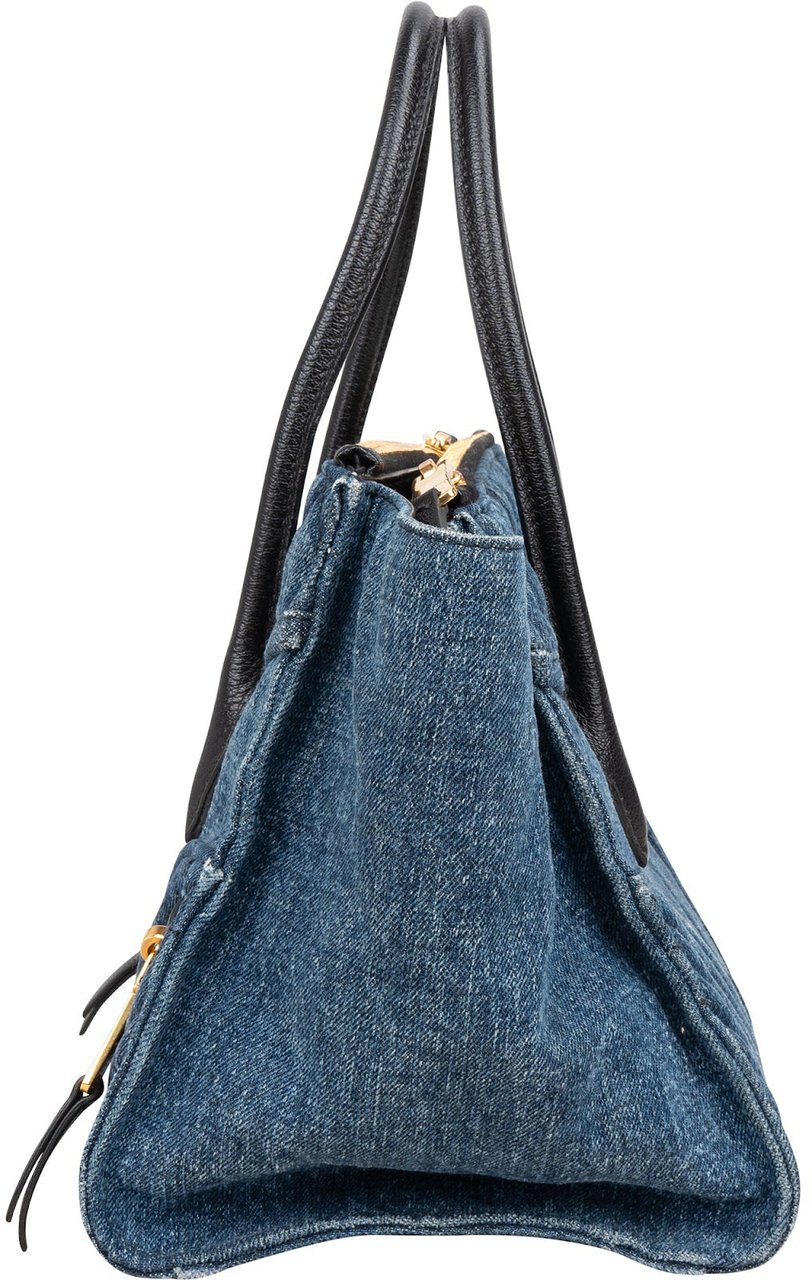 Miu Miu Denim Biker Tote Handbag Blauw