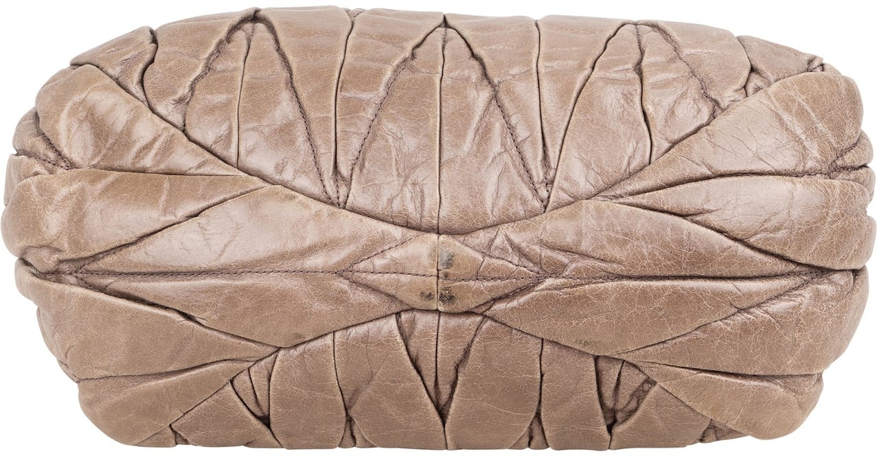 Miu Miu Vitello Lux Quilted Leather City Handbag Bruin