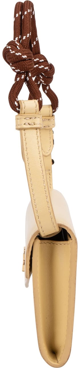 Miu Miu Soft Calf Leather Mini Wallet Handbag Beige