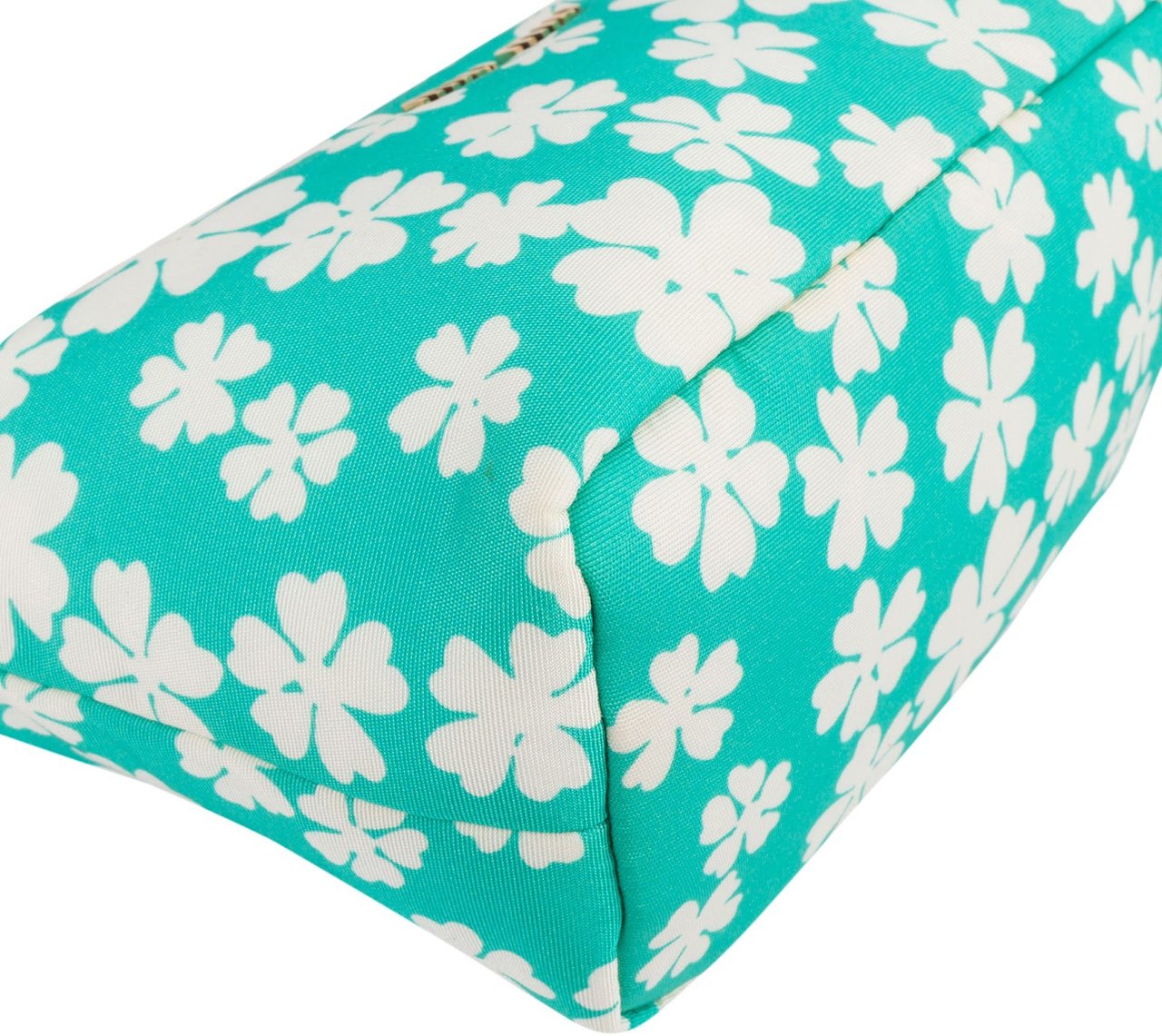Miu Miu Nylon Flower Print Mini Pouch Handbag Wit