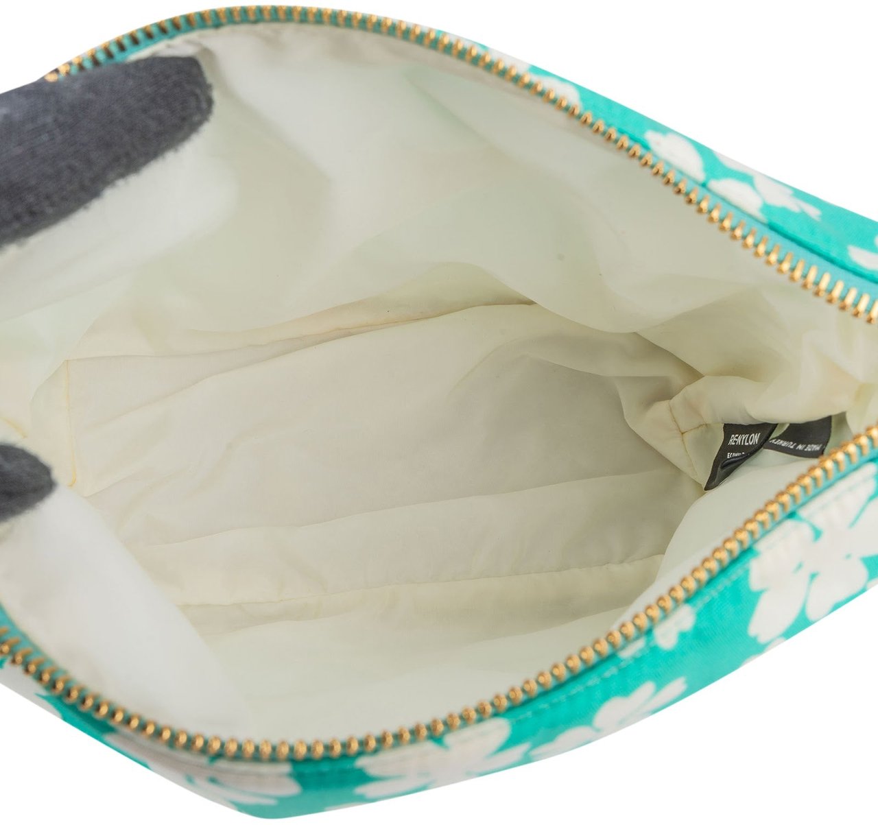 Miu Miu Nylon Flower Print Mini Pouch Handbag Wit