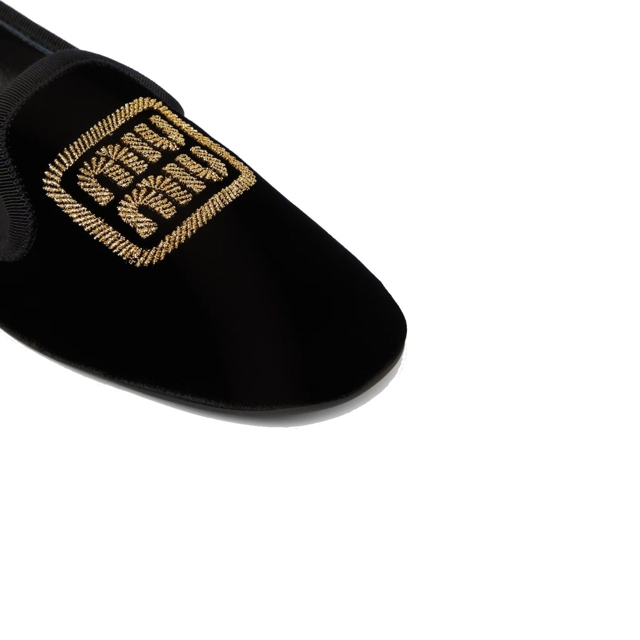 Miu Miu Logo Velvet Flats Divers