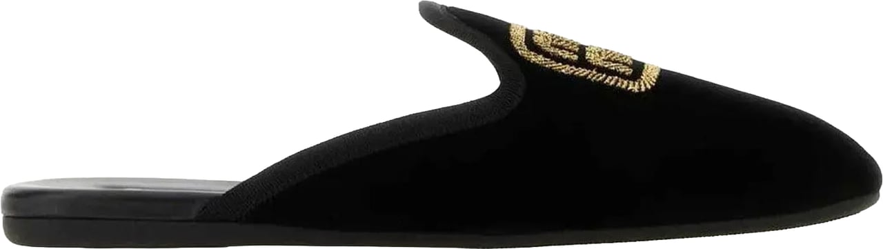 Miu Miu Logo Embroidered Slip-On Mules Zwart