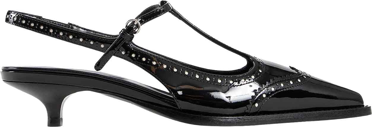 Miu Miu Leather Slingback Pumps Zwart