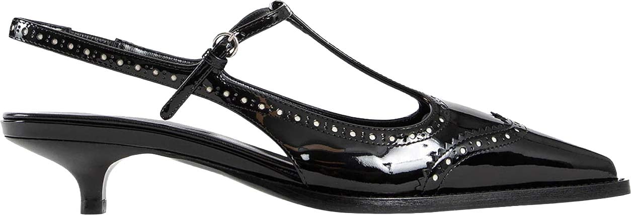 Miu Miu Leather Slingback Pumps Zwart