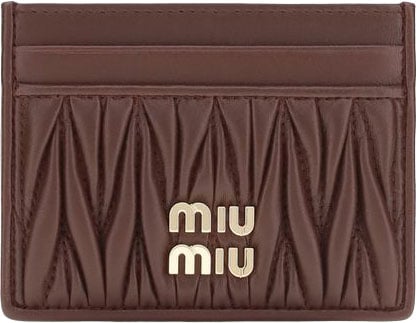 Miu Miu Bordeaux Lamb Ovis Aries Aries Wallet Maroon