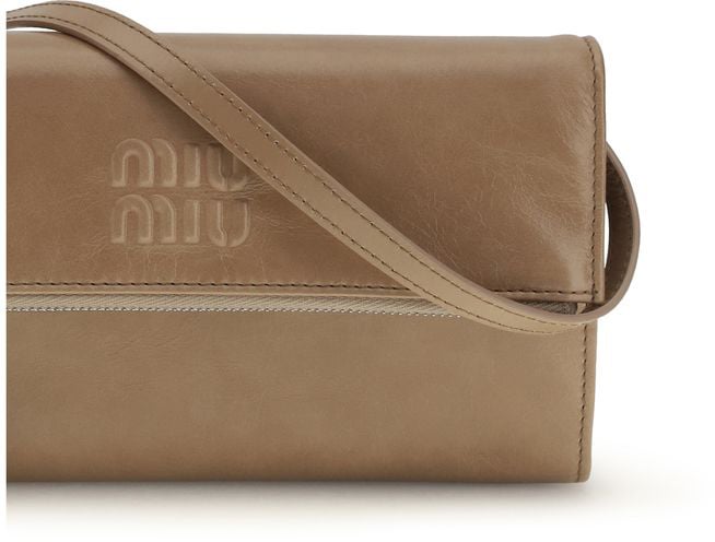 Miu Miu Beige Calf Leather Bos Taurus Clutch Bag Beige