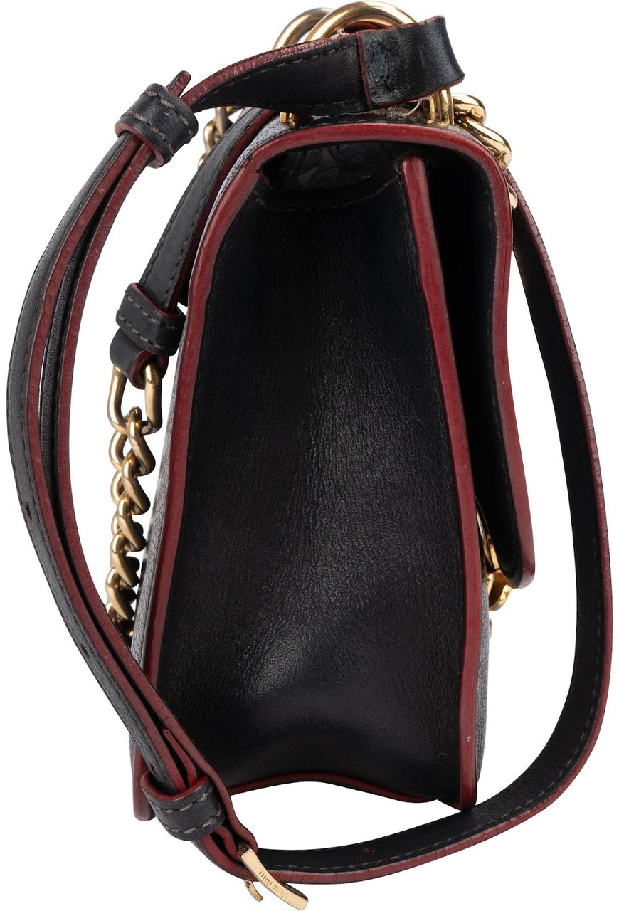 Miu Miu Grained Leather Club Flap Crossbody Bag Zwart