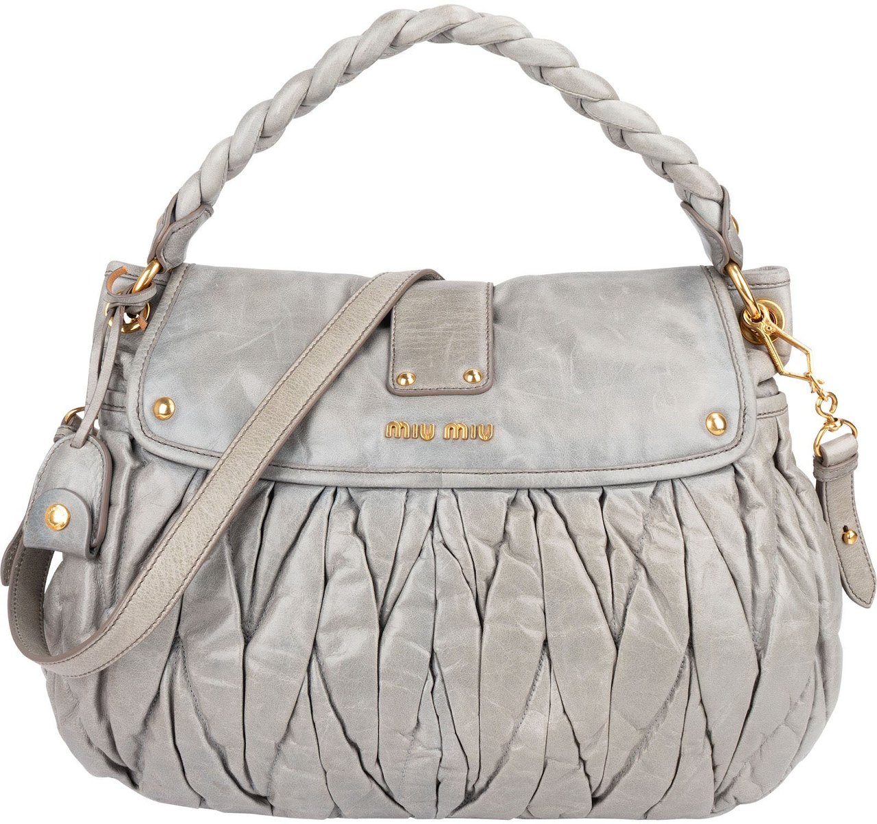Miu Miu Vitello Lux Coffer Handbag Blauw