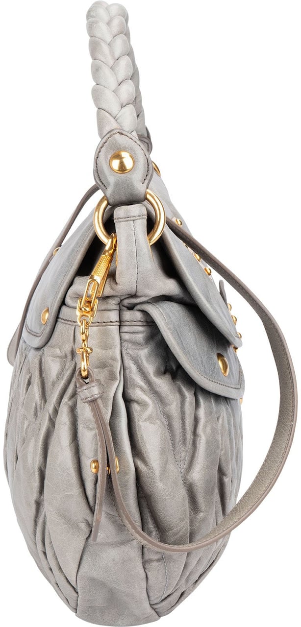 Miu Miu Vitello Lux Coffer Handbag Blauw