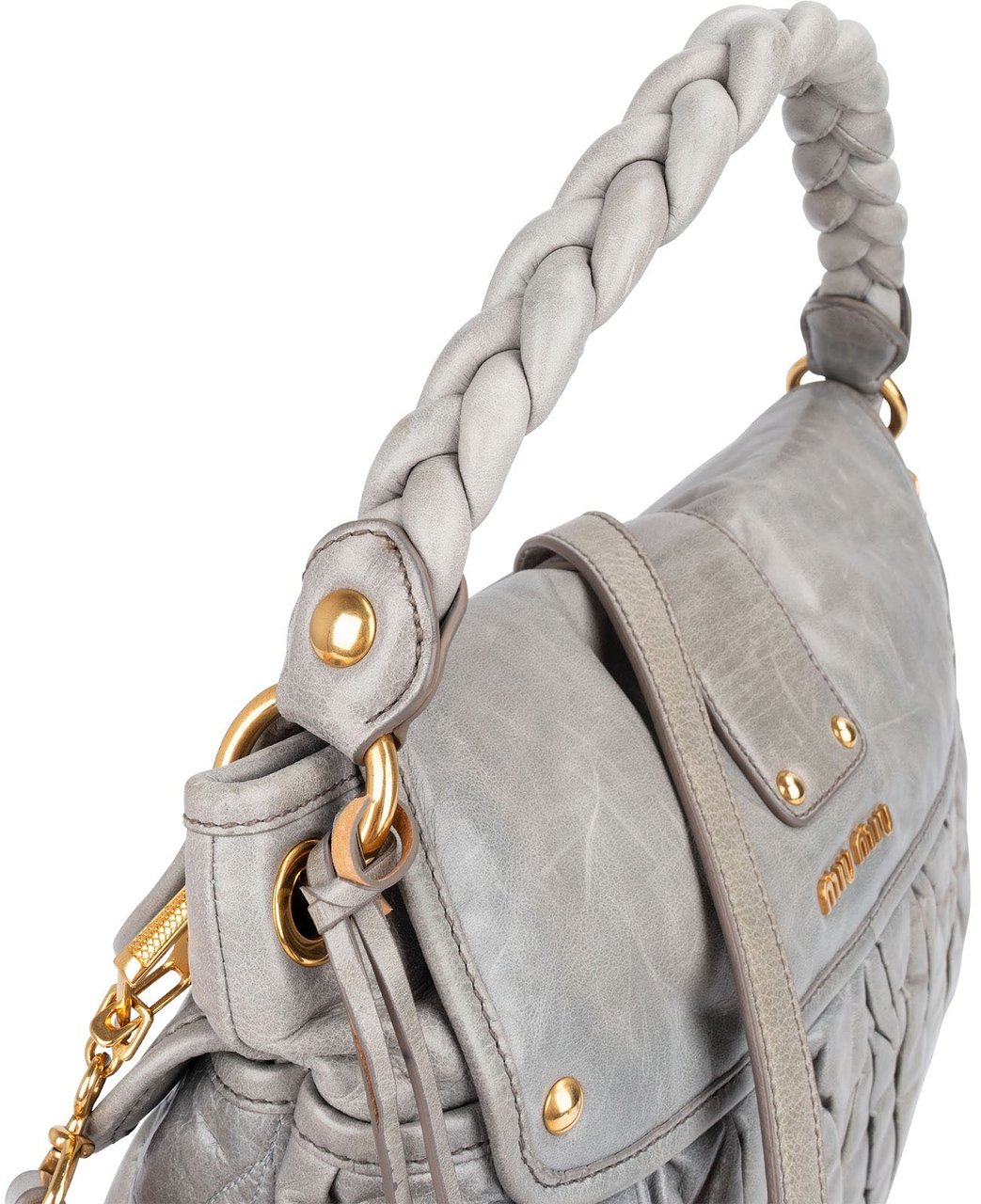 Miu Miu Vitello Lux Coffer Handbag Blauw