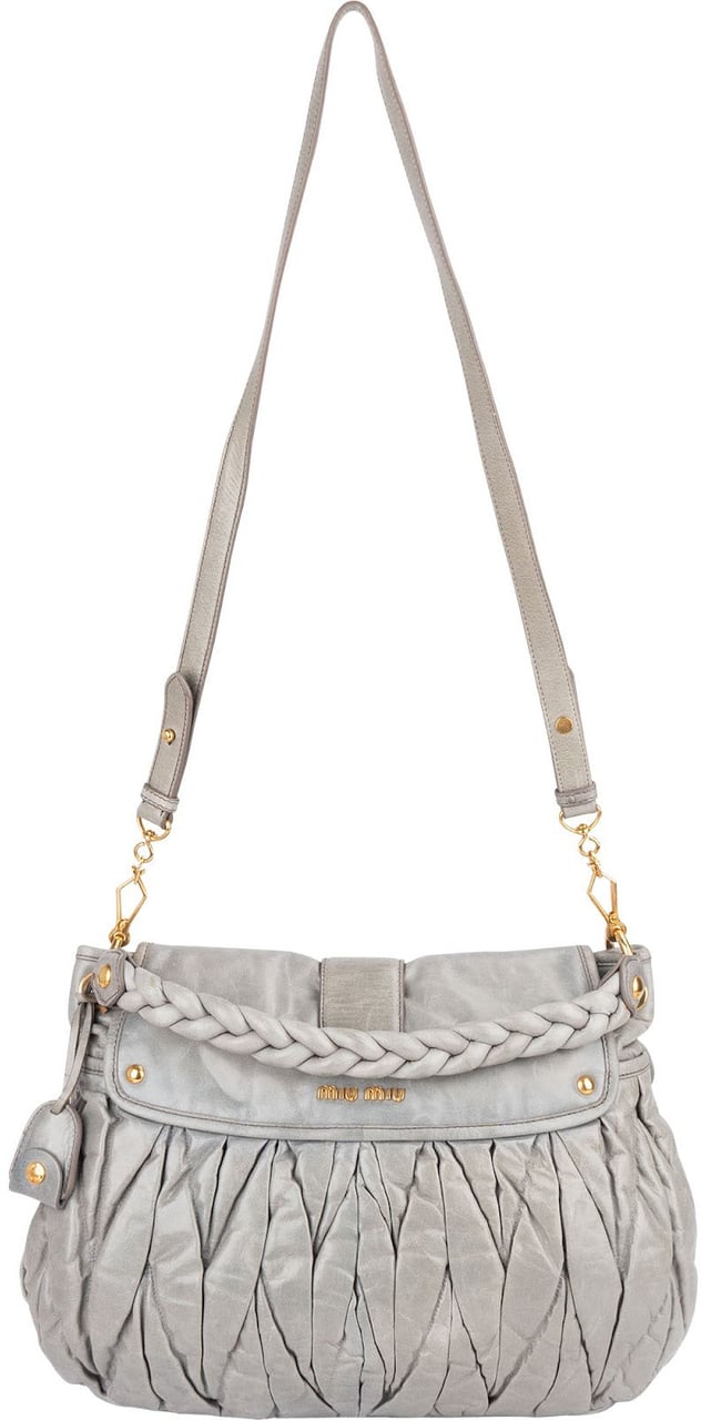 Miu Miu Vitello Lux Coffer Handbag Blauw