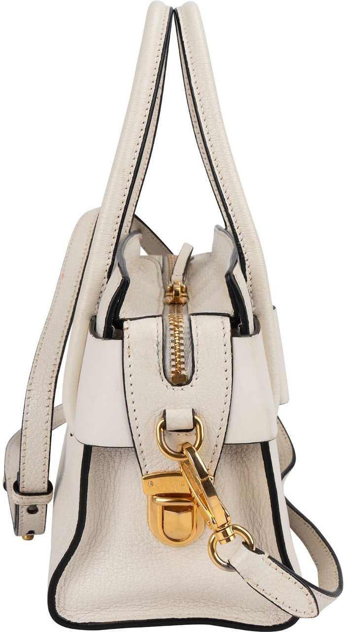 Miu Miu White Madras Leather Bow Handbag Wit