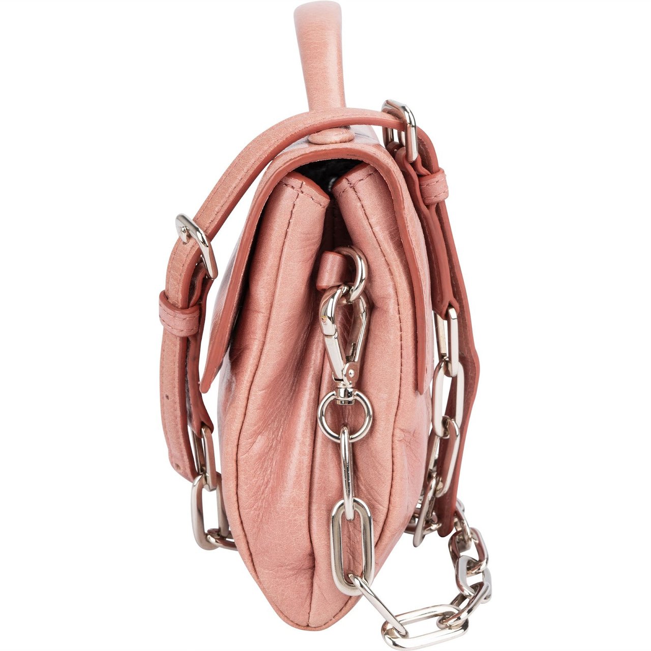 Miu Miu Pink Vitello Lux Leather Top Handle Mini Crossbody Handbag Roze