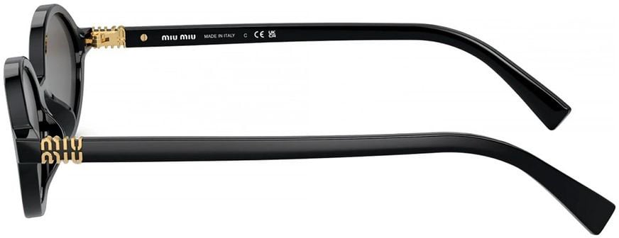Miu Miu 0Mu 04Zs Oval Black Acetate Sunglasses Grijs