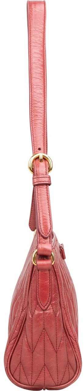 Miu Miu Miu Miu Quilted Nappa Leather Shoulder Bag Rood