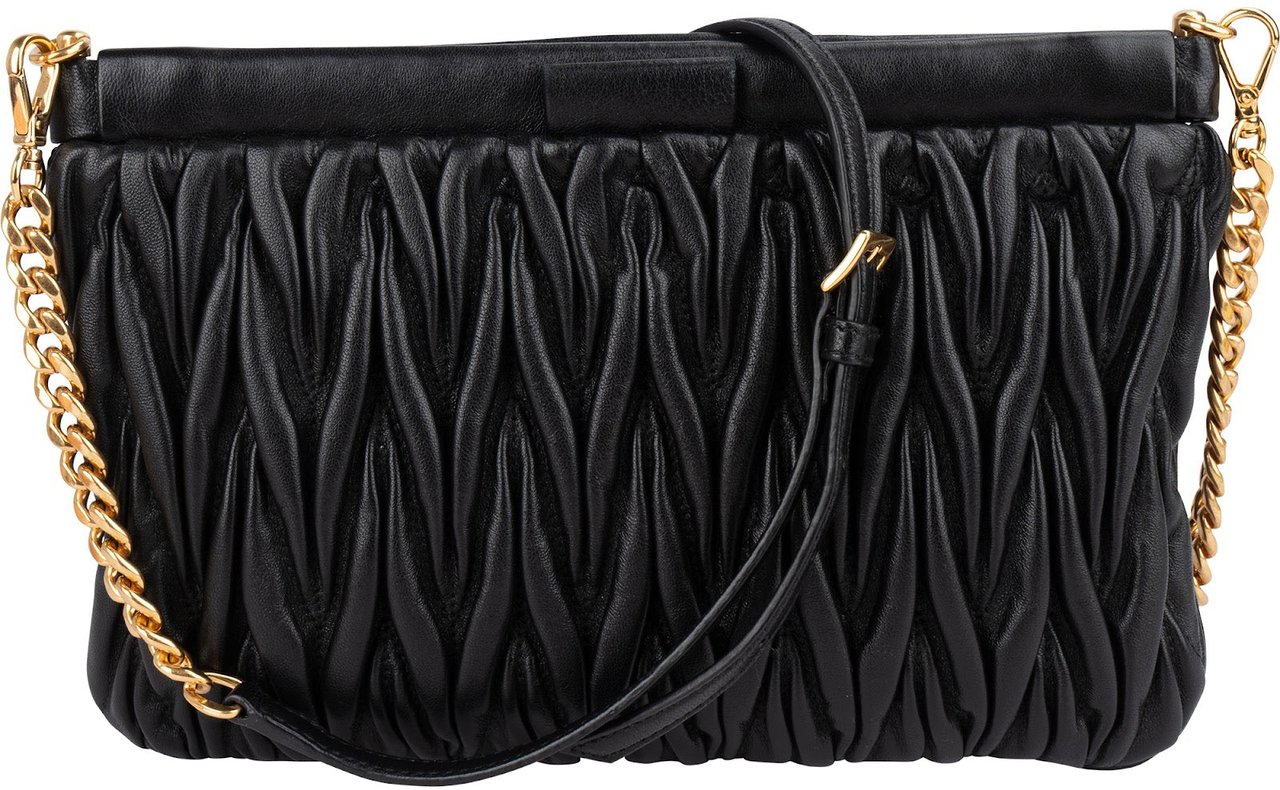 Miu Miu Matelassé Nappa Leather Crossbody Bag Zwart