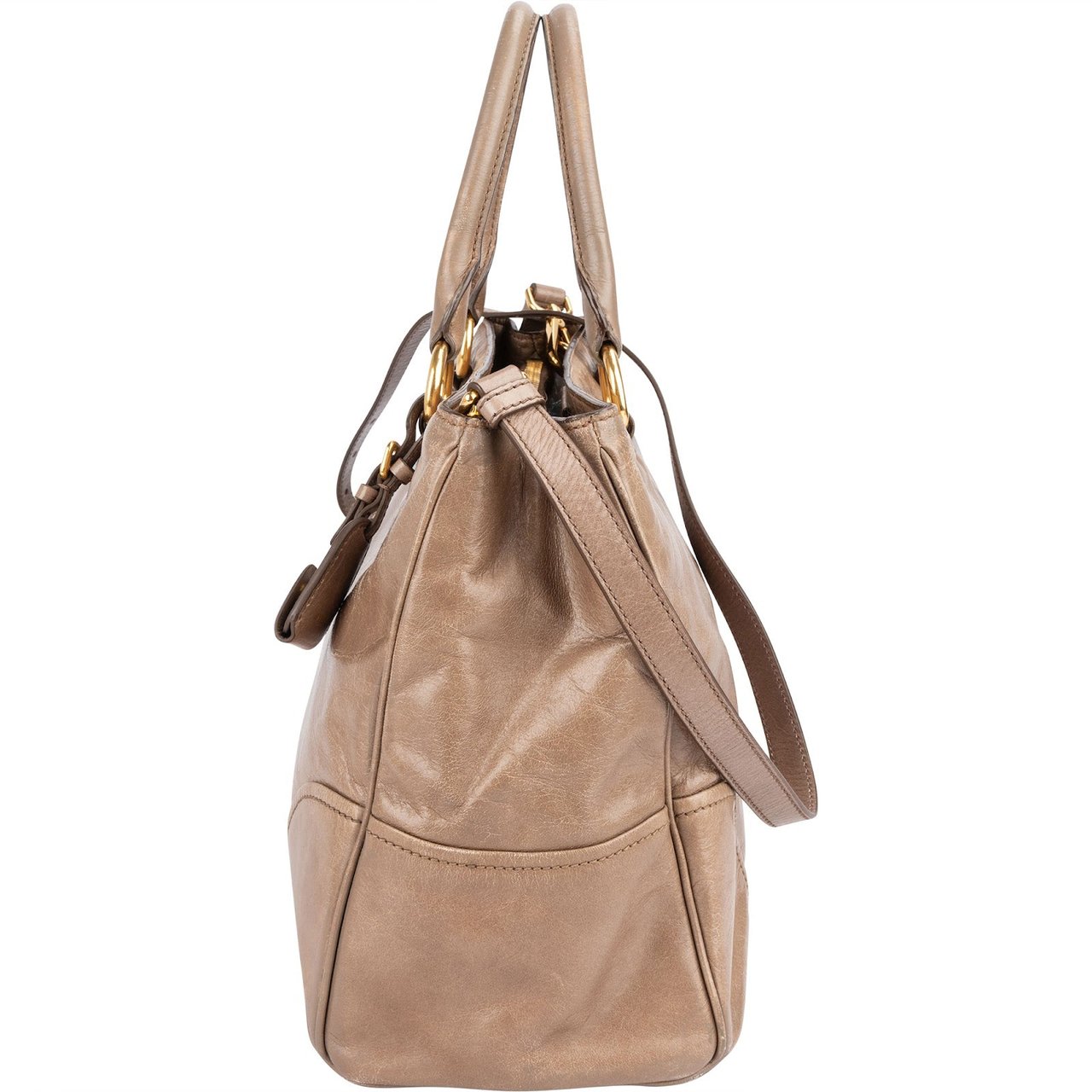 Miu Miu Vitello Lux Leather Tote Handbag Divers