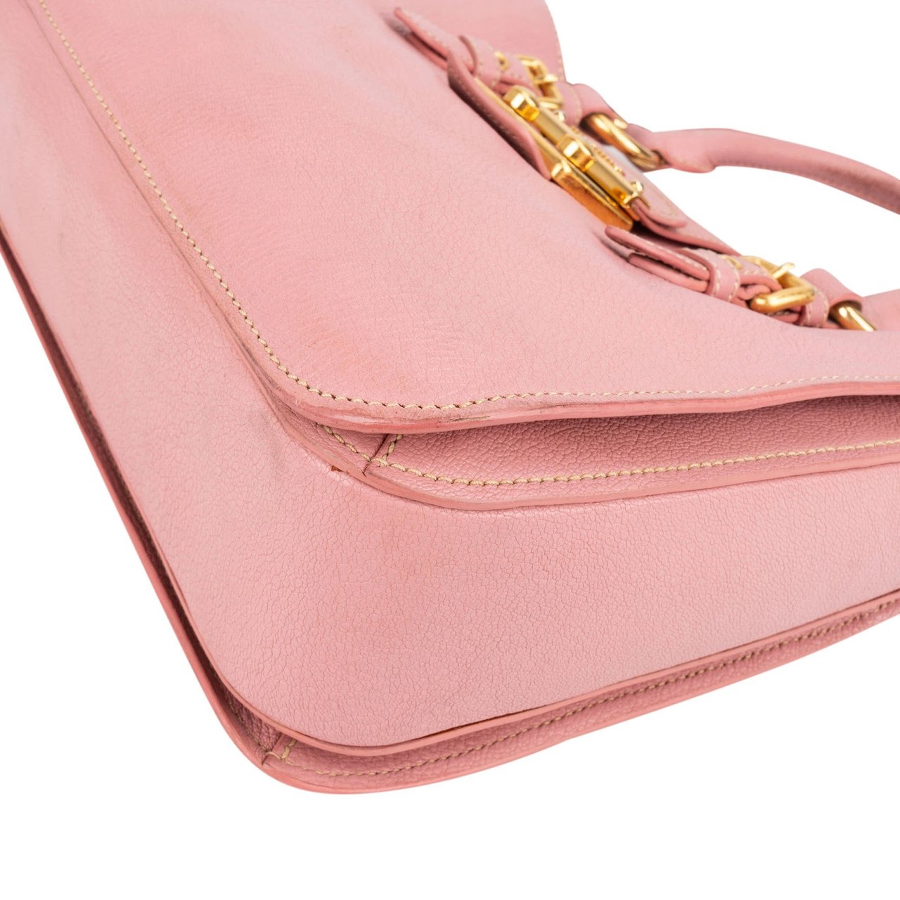 Miu Miu Miu Miu Madras Leather Top Handle Handbag Rood