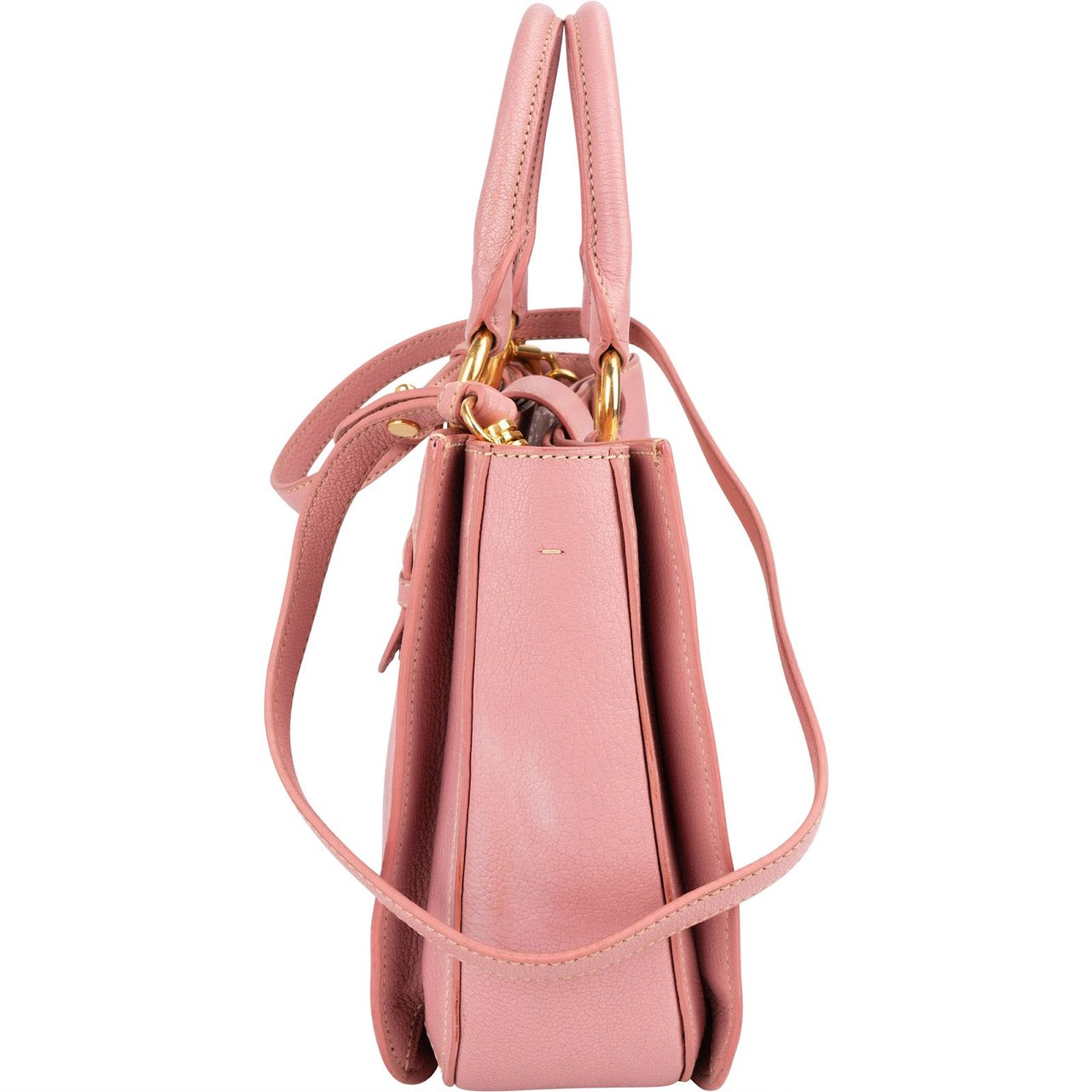 Miu Miu Madras Leather Top Handle Handbag Roze