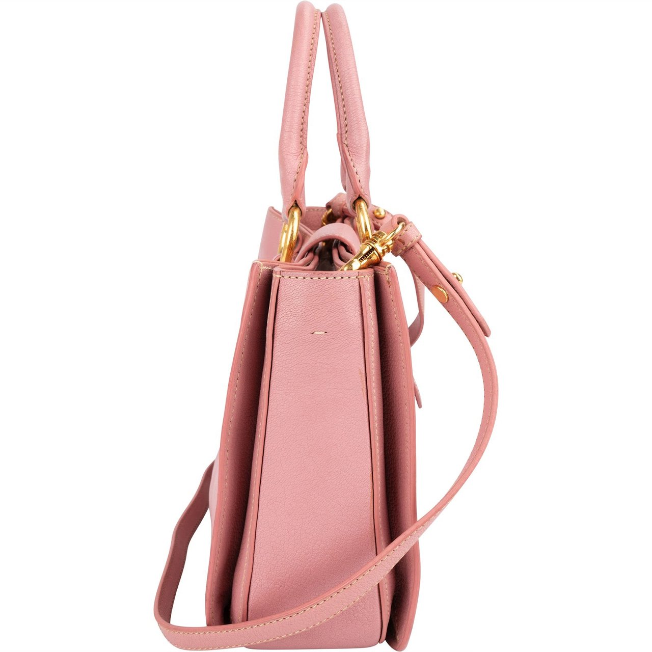 Miu Miu Madras Leather Top Handle Handbag Roze