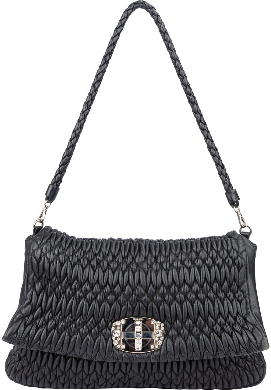 Miu Miu Miu Miu Quilted Leather Crystal Shoulder Bag Divers