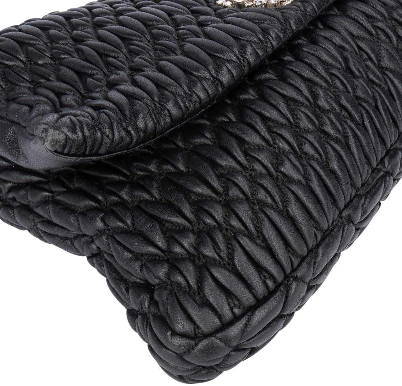 Miu Miu Miu Miu Quilted Leather Crystal Shoulder Bag Divers